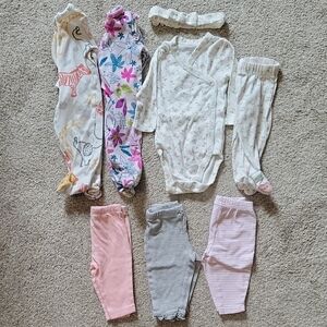 Baby girl 3 month clothing bundle 8 piece lot